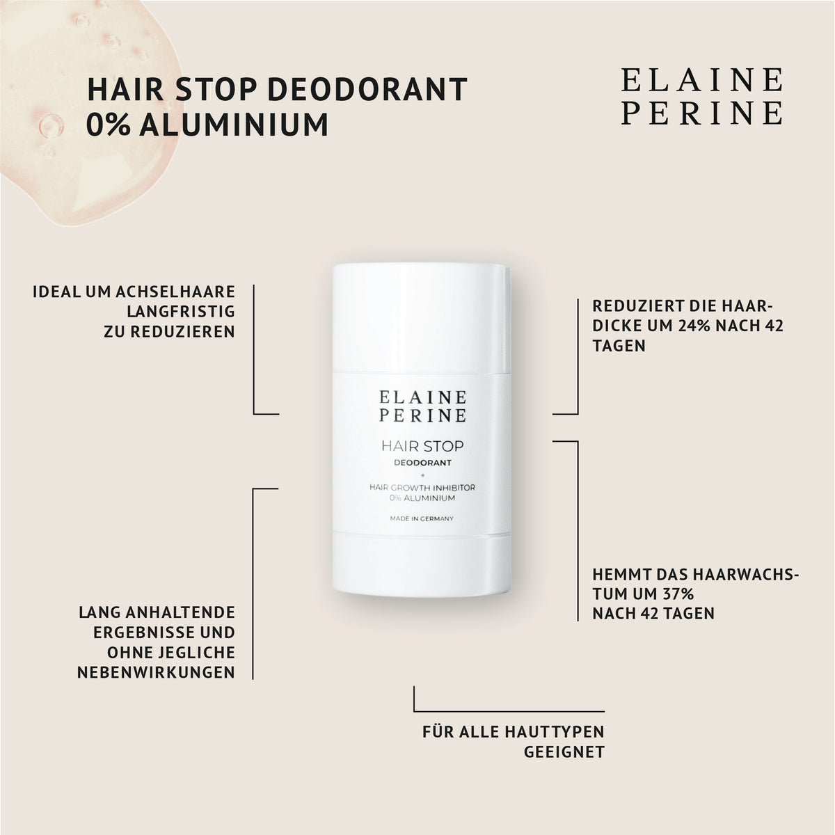 Desodorante, inhibidor del peluria ascellare 2en1