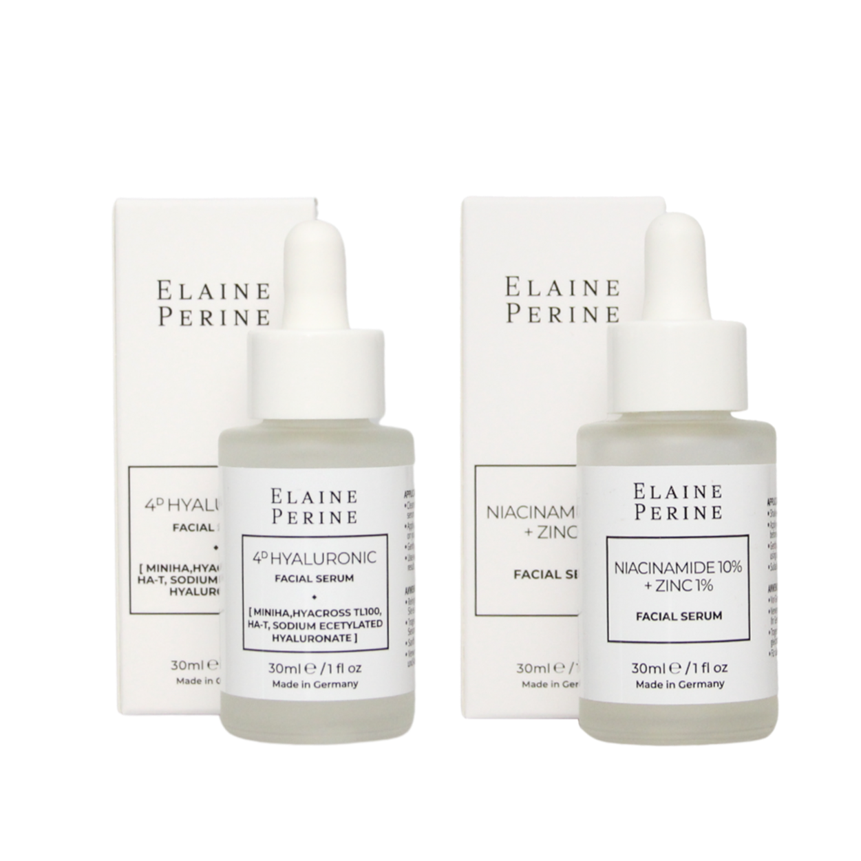 ELAINE PERINE CLEAN SKIN SET Niacinamide + Hyaluronic Serum